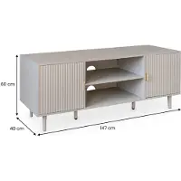 Idimex TV-lowboard ZELDA 150 cm – Lichtgrijs