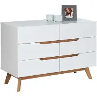 Idimex Sideboard TIBOR met 6 lades - Wit
