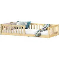 Idimex Vloerbed GUSTAVO 90 x 190 cm met valbeveiliging – naturel
