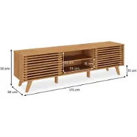 Idimex Lowboard RIAN 175 cm van massief hout – eiken afwerking