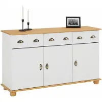 Idimex Sideboard COLMAR 135 cm van massief hout - wit/bruin
