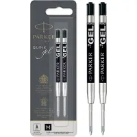 Parker gelpen vulling | medium penpunt (0,7 mm) | zwarte QUINK inkt | 2 stuks