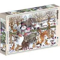 Alipson Puzzle Winter Scene with Two Snowmen Puzzel (500 stukjes)