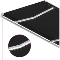 vidaXL Luifel handmatig uittrekbaar met LED 350x250 cm antracietkleur