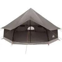 vidaXL Tipi Tent Bruin Grijs 600 x 600 x 350 cm Polyester en Staal
