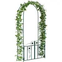 vidaXL Tuinboog Groen 102 x 50 x 218 cm Staal