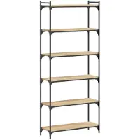 vidaXL Boekenkast 6-laags 80x30x188 cm bewerkt hout sonoma eiken