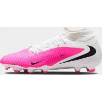 Nike Phantom 6 High Academy Gras / Kunstgras Voetbalschoenen (MG) Wit Felroze Zwart