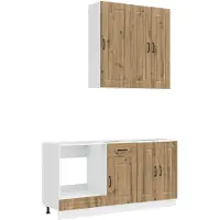 vidaXL Keukenblok KALMAR 5 st Artisanaal eiken Bewerkt hout