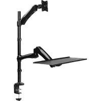 Logilink BP0030 Tafelbeugel voor monitor 33,0 cm (13) - 68,6 cm (27) In hoogte verstelbaar, Toetsenbordhouder, Kantelbaar, Zwenkbaar, Draaibaar