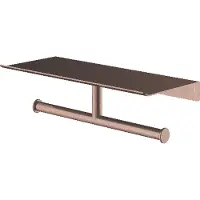 Hotbath &More SHA05 dubbele toiletrolhouder voor Planchet serie geborsteld koper PVD