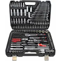 AWTOOLS set van sleutels, model 216EL, met maten 1/2", 3/8" en 1/4".