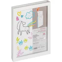 Walther design Artist Explorer - Houten lijst - voor 30 kinderschetsen - Fotoformaat 21x30 cm - Kunstglas - Wit