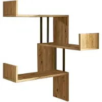 Norda Design Moderne Multifunctionele Wandplank met Opbergvakken | 100% Melamine Gecoat | 18mm Dikte | 60x109.4x60cm | Atlantic Pine
