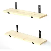 Norda Design Wandplank Lamar | hout naturel 60x16x14 cm wandplanken en -haken | NADUVI