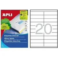 APLI witte etiketten Ft 105 x 29 mm (b x h), 2.000 stuks, doos van 2000 etiketten