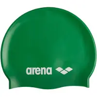 Arena Classic Unisex Zachte Siliconen Badmuts voor Dames en Heren Intensieve Training en Race Comfortabele Antislip Lang Haar Badmuts Groen