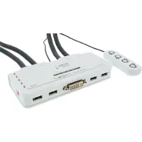 InLine 4-Poorts Kabel KVM Switch, DVI-D, USB, met audio