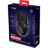 Trust GXT 122 Felox+ - Gaming Muis - Draadloos - 12.000 DPI - RGB Verlichting - Inclusief Griptape - Zwart
