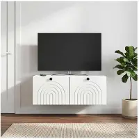 vidaXL Wandmontage TV-kast Hoogglans Wit 78,5 x 41 x 30 cm