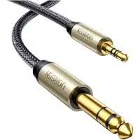 UGREEN AV127 - Audiokabel - 3,5 mm Jack naar 6,35 mm Jack - 5 Meter - Vergulde Connectoren - Grijs