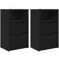 vidaXL Nachttafels 2 st Zwart 40 x 30 x 467 cm Bewerkt hout