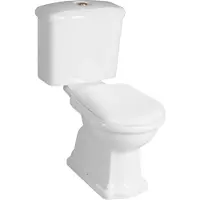 Kerasan Retro Klassiek Kortgekoppeld Toilet, witbrons