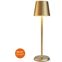 Goliving Tafellamp Oplaadbaar – Draadloos en dimbaar – Moderne touch lamp – Nachtlamp Slaapkamer – 38 cm – Goud