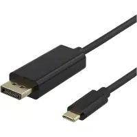Deltaco USBC-DP100 USB-C naar DisplayPort Kabel - 4K UHD - 3D - 1 meter - Zwart
