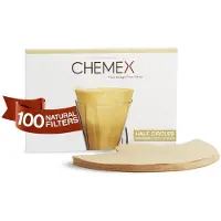 Chemex Ongevouwen natuurlijke papierfilters Half Moon, 100 st. (voor 3-Kops )
