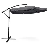 Akord Tuinparasol CYNIA / Zweefparasol Met Voet / Verstelbare Hoogte / UV-bescherming, Waterdicht / Donkergrijs / 300 x 300 x 245 cm