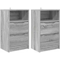 vidaXL Nachttafels 2 st Grijs Sonoma 40 x 30 x 467 cm Bewerkt hout