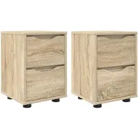 vidaXL Nachttafels 2 st Sonoma Eik 30.5 x 30 x 43 cm Bewerkt hout