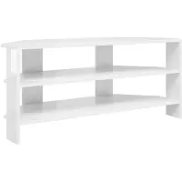 vidaXL HoekTVKabinet 102x40,5x45cm Hoogglans Wit Bewerkt hout