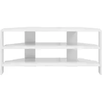 vidaXL HoekTVKabinet 100 x 40,5 x 45 cm Hoogglans Wit Bewerkt hout