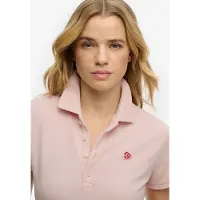 Superdry Dames Polo Heritage Slim Fit roze (L), Casual, Katoen, Lange mouwen W6012208A