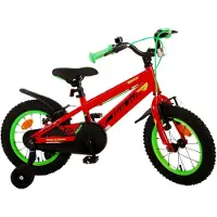 Volare Rocky kinderfiets - voor jongens - 14 inch - rood - met twee handremmen