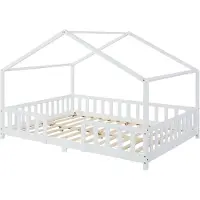 En.casa Kinderbed Treviolo huisbed 140x200 cm wit []