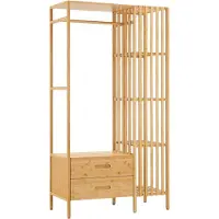 En.casa Kledingkast Varanger bamboe open kast 185x100x45 cm naturel []