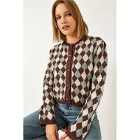 Bianco Geribbelde Crop Cardigan met Knopenclosure