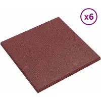 vidaXL Valbescherming Tegels 6 pcs Rood 50 x 50 cm Rubber