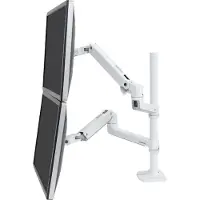 Ergotron LX - Bevestigingsset (dubbele arm, hoge kolom) - voor 2 LCD-schermen - aluminium - wit - schermgrootte: tot 101,6 cm (tot 40 inch)