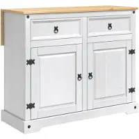 vidaXL Keuken eiland set 3 st CORONA Wit en Honingwas Massief grenen