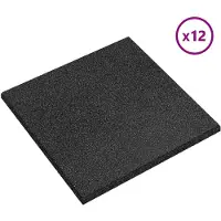 vidaXL Valbescherming Tegels 12 st Zwart 50 x 50 cm Rubber