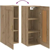 vidaXL Wandkast Artisan-eikenhout, 34,5 x 34 x 90 cm, houtvezel
