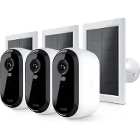 Arlo Essential 2K draadloze beveiligingscamera voor buiten en zonnepanelen - 3 Camera's & 3 Zonnepanelen