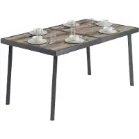 Outsunny Gartentisch PSPC-Kunststoff, Stahl Grau