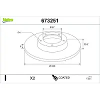 Valeo 673251 Remschijf