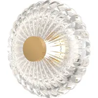 Maytoni Kinkiet LED Amulet, goud-transparant, 3W, warm wit licht, 90lm, glas, afmetingen: 18x11x18cm, IP20,