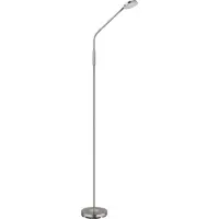 Globo Vloerlamp Silvio, dimbaar, alu / grijs / zink, Woon-/ Eetkamer, vloerlamp